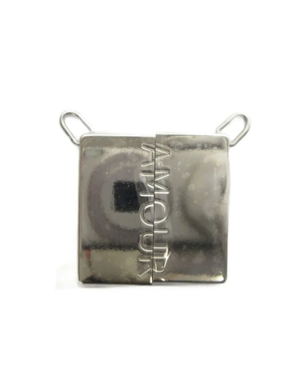 Hermes Amour Pair Necklace Symbol Plate Pendant Silver